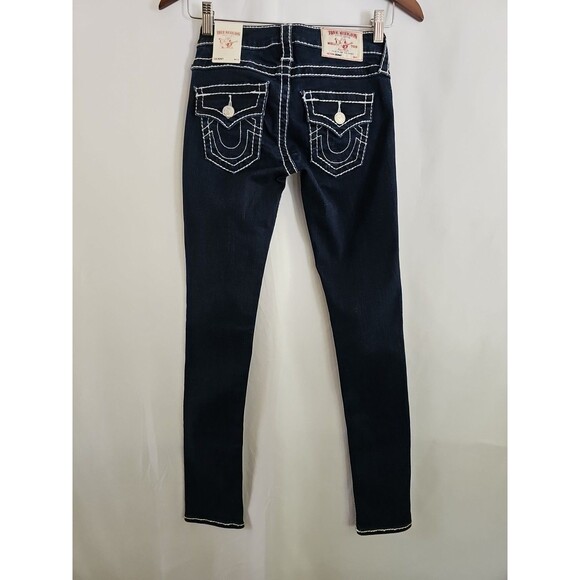 True Religion Jeans Women's Blue Denim Skinny Size 24 NWT - Picture 4 of 10